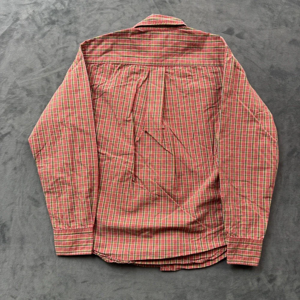 Ralph Lauren Boys Red Green Plaid Button Down Shirt Size S 8/10 Cotton LS